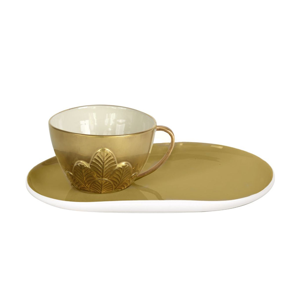 Peacock Gold Tea Cup & Biscuit Saucer