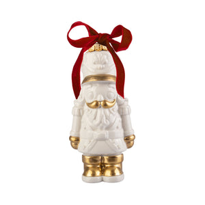 Nutcracker Hanging Decoration - White & Gold