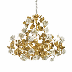 Marie Antoinette 8 light chandelier - White