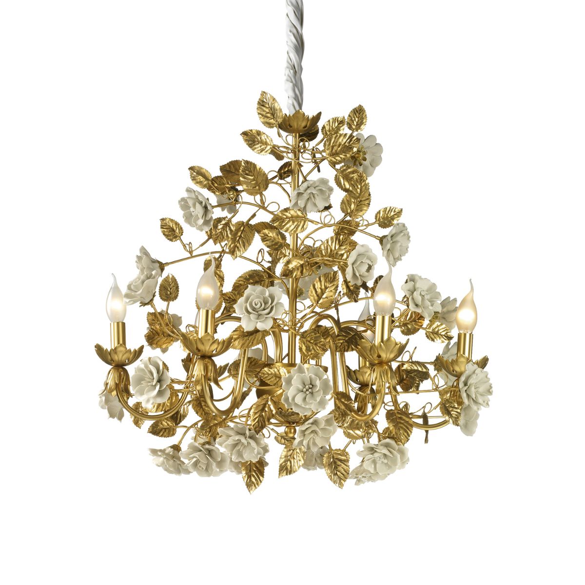 Marie Antoinette 6 light chandelier - White