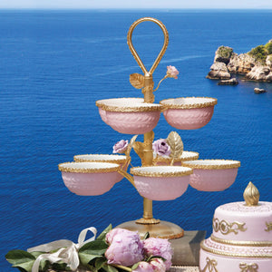Marie-Antoinette Pink & Gold Pistachios Holder - 8 Bowls