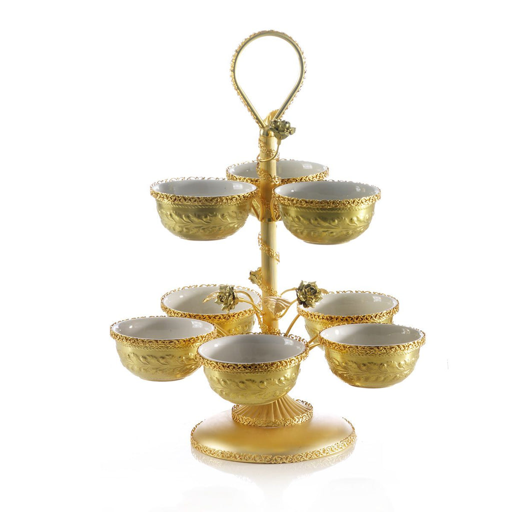 Marie-Antoinette Gold Pistachios Holder - 8 Bowls