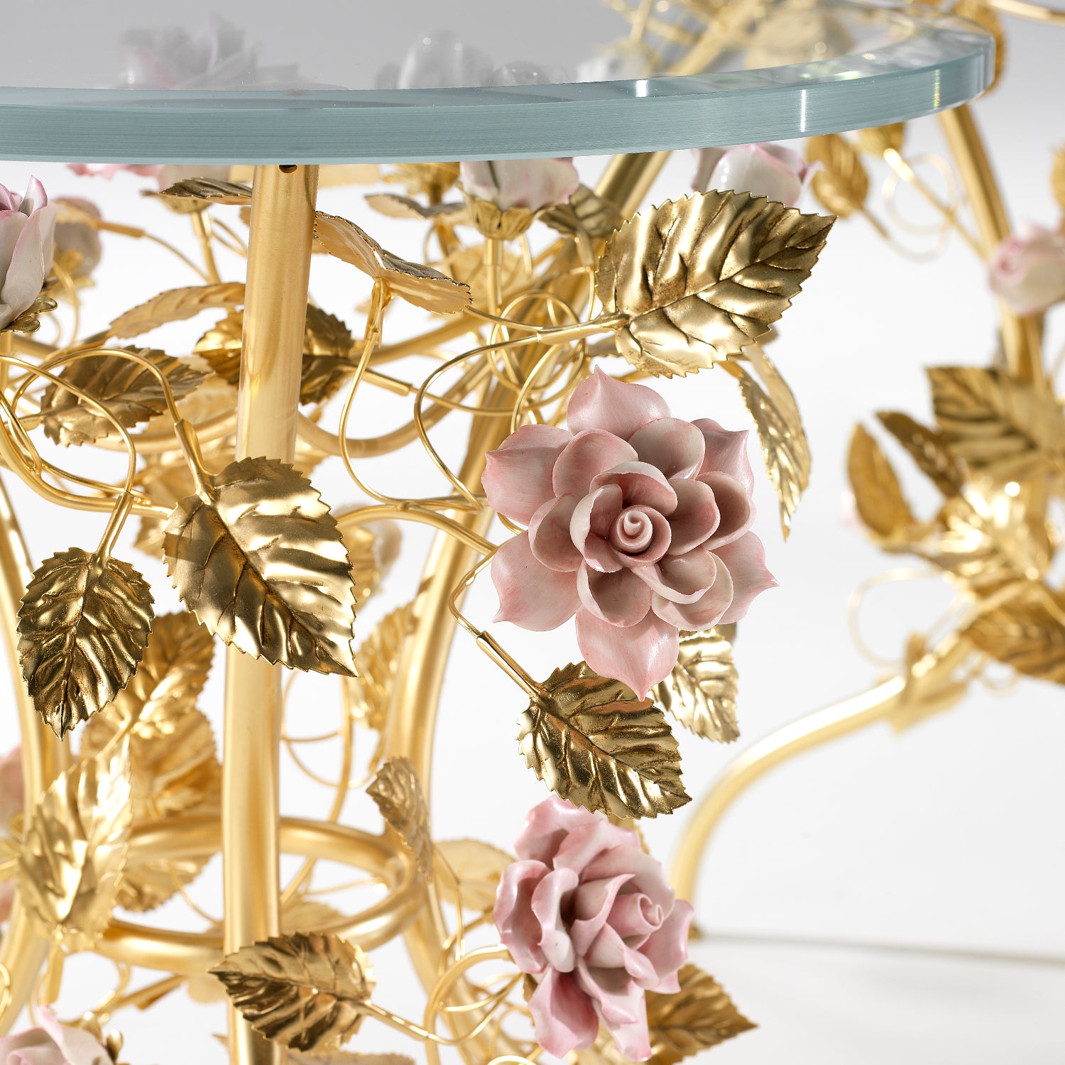 Maire-Antoinette Small Coffee Table - Gold & Pink