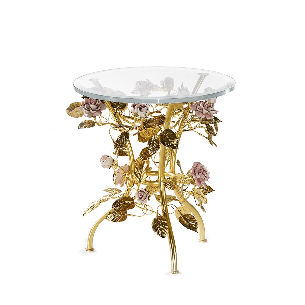 Maire-Antoinette Small Coffee Table - Gold &amp; Pink 