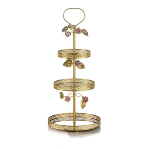 Marie-Antoinette Pink & Gold 3 Tier Cake Stand