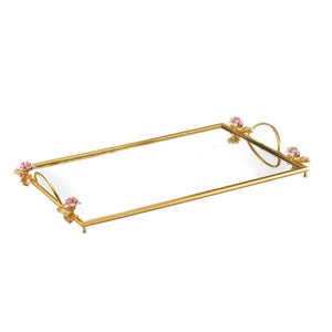 Marie-Antoinette Pink & Gold Rectangular Tray