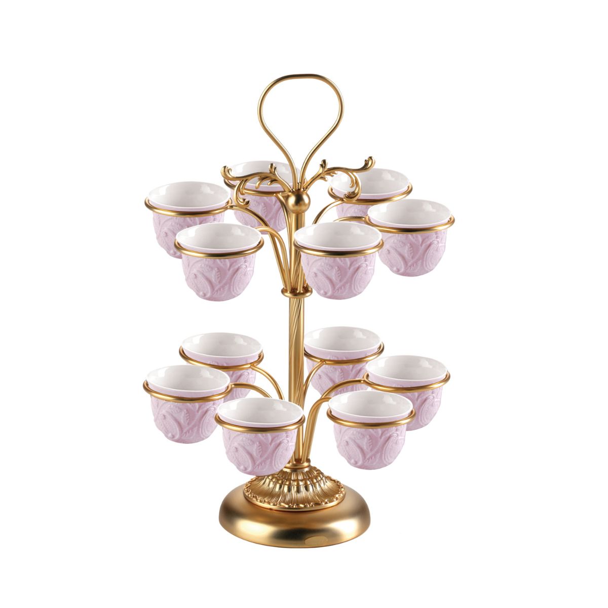 Taormina Pink &amp; Gold Arabic Coffee Cup Holder 