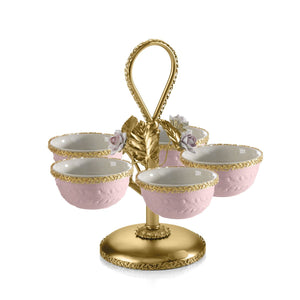 Marie-Antoinette Pink & Gold Small Pistachios Holder - 5 Bowls