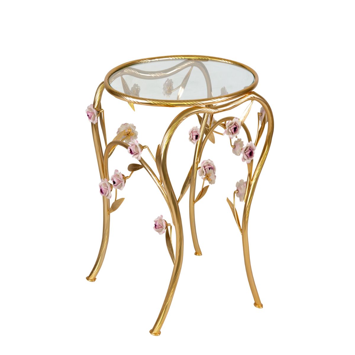 Camelia Side Table - Gold &amp; Pink 