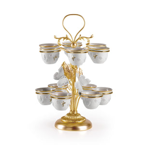 Butterfly White & Gold Arabic Coffee Cup Holder