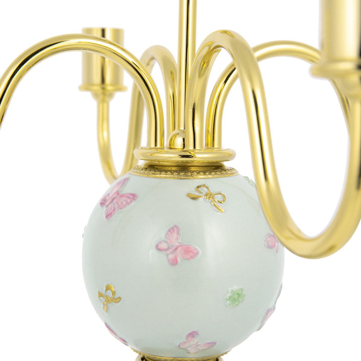 Butterfly Candelabra 5 Arms - Aquamarine 