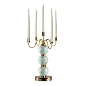Butterfly Candelabra 5 Arms - Aquamarine