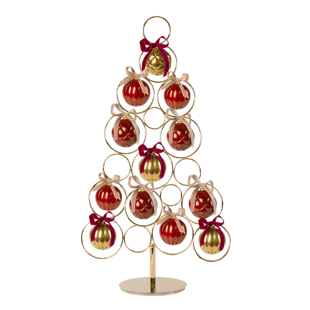 Deco Christmas Tree With 12 Ornaments - Ruby &amp; Gold 