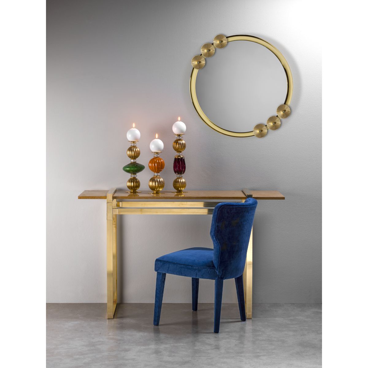 Dandelion Round Mirror - 80 Cm - Gold