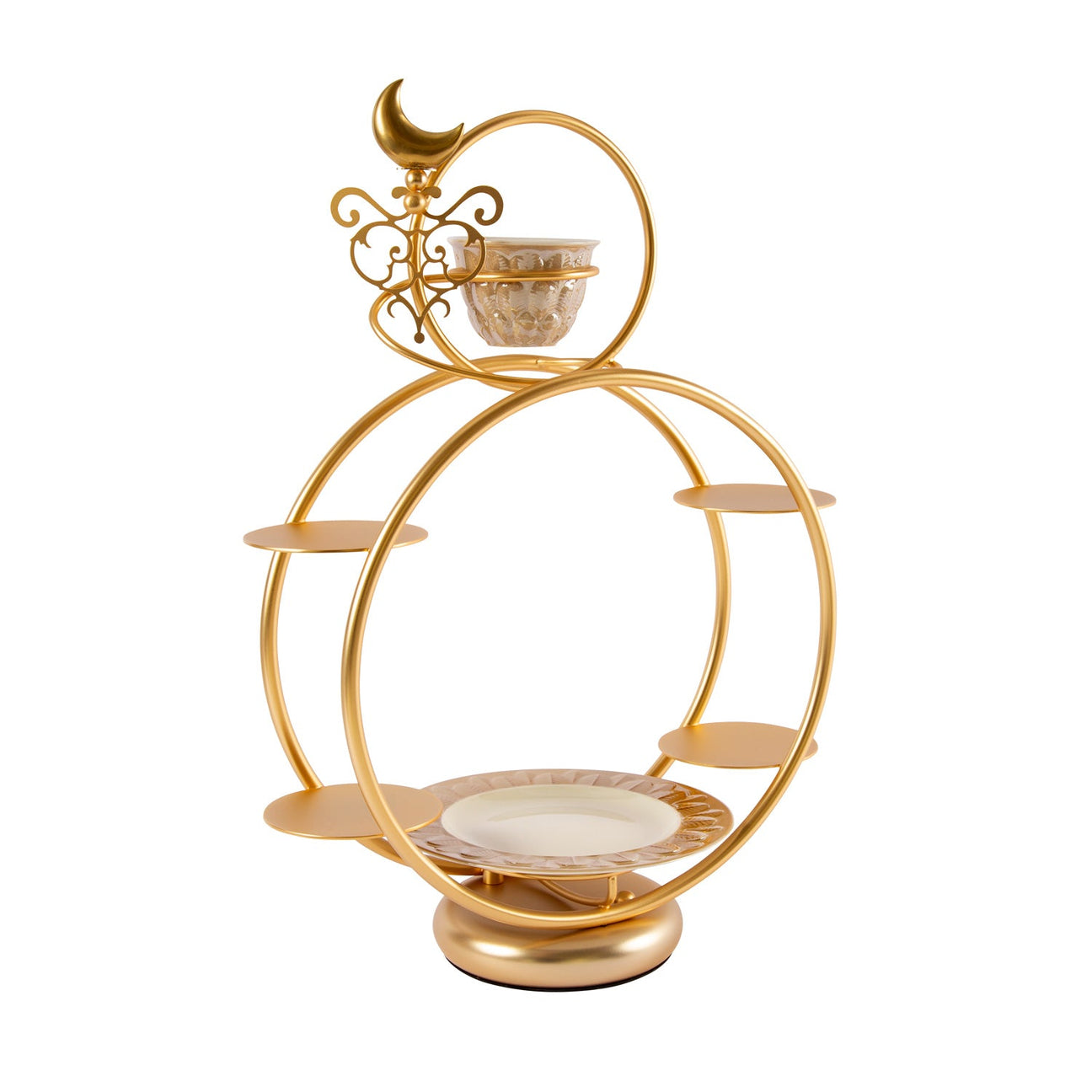 EXTRAVAGANZA - Round Pastry Holder &amp; Coffee Cup - Caramel 