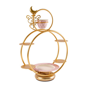 EXTRAVAGANZA - Round Pastry Holder & Coffee Cup - Pink