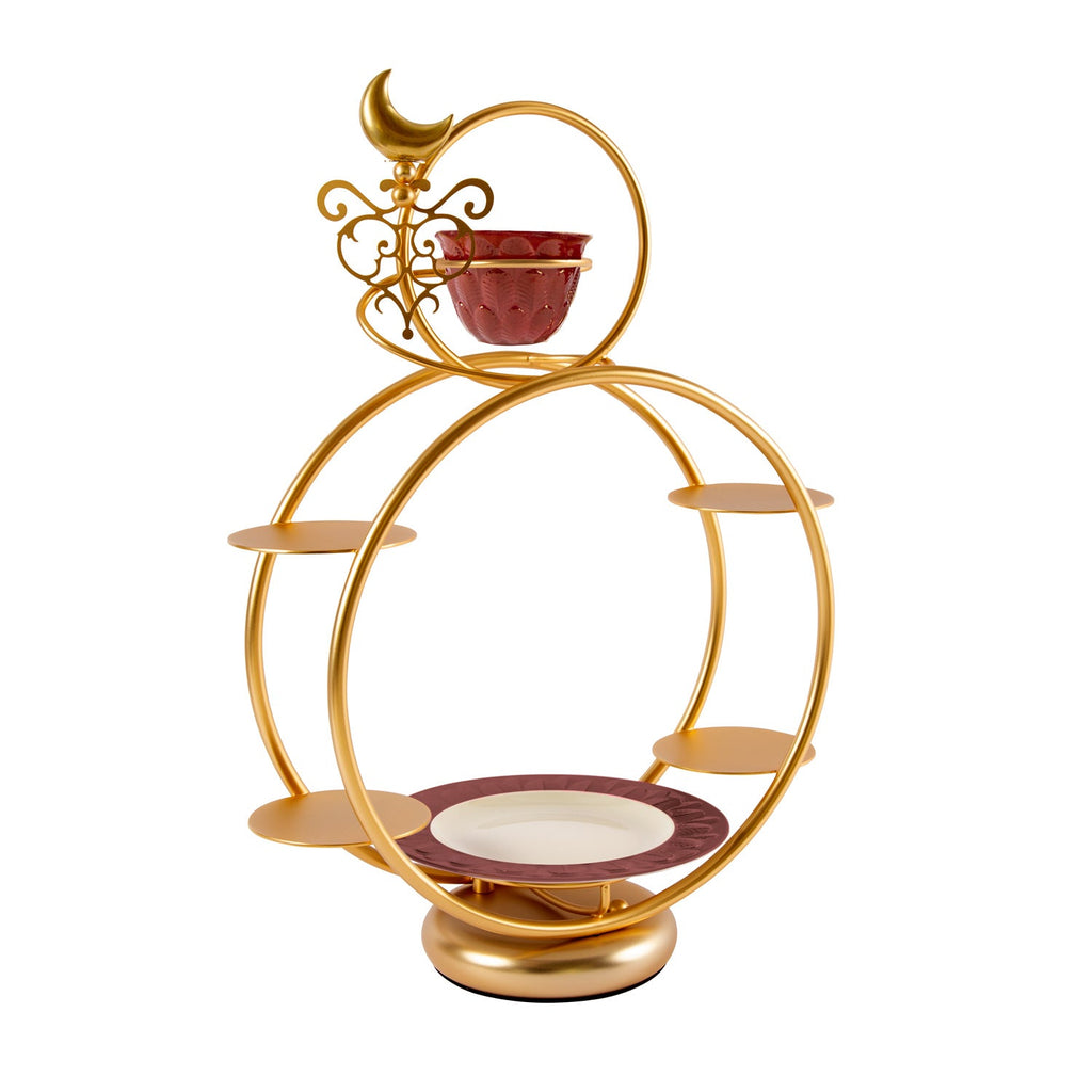 EXTRAVAGANZA - Round Pastry Holder & Coffee Cup - Pearly Red