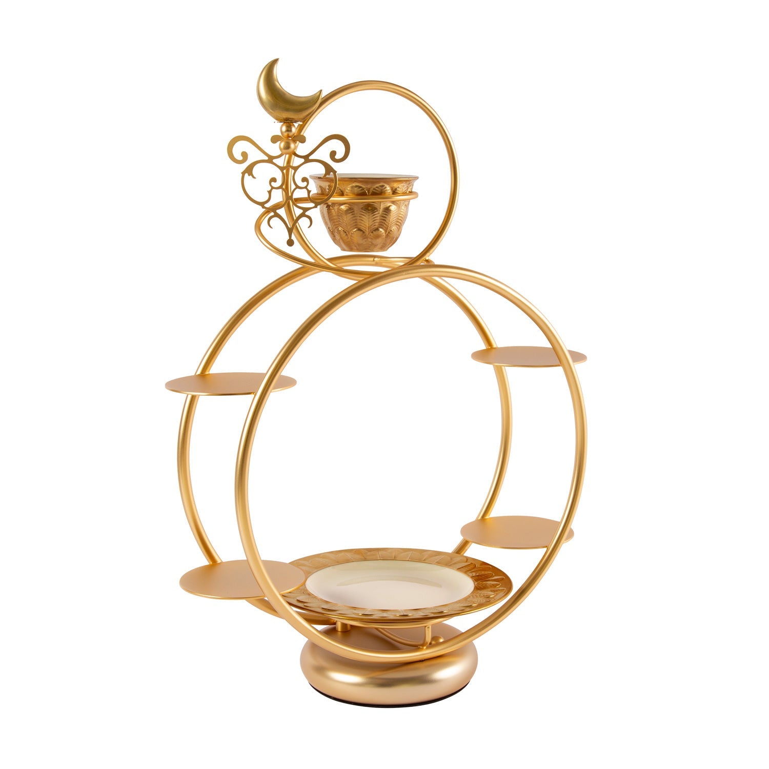 EXTRAVAGANZA - Round Pastry Holder & Coffee Cup - Gold