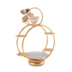 Tulip Round Pastry Holder & Coffee Cup - Pink & White