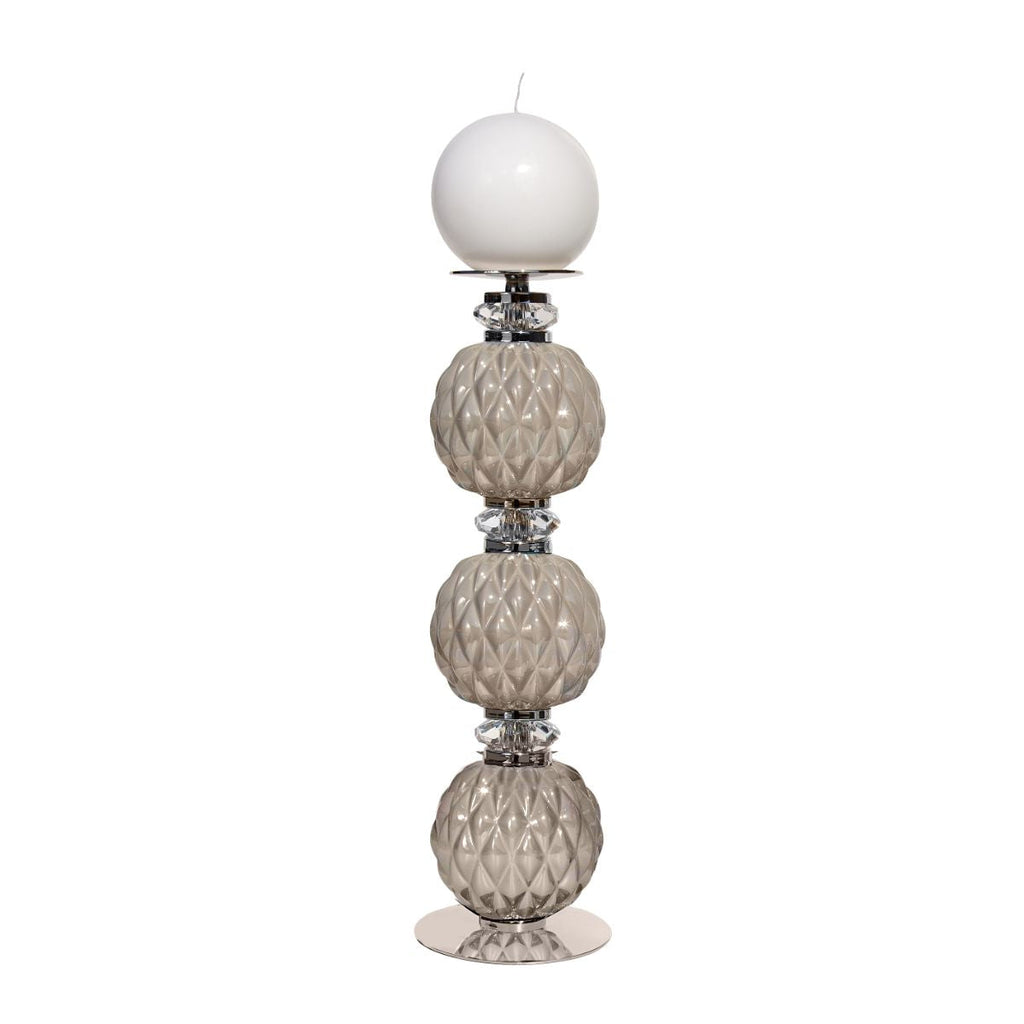 Diva Patty Large Candle Holder - Pearl Grey