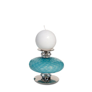Diva Audrey Small Candle Holder - Turquoise & Gold