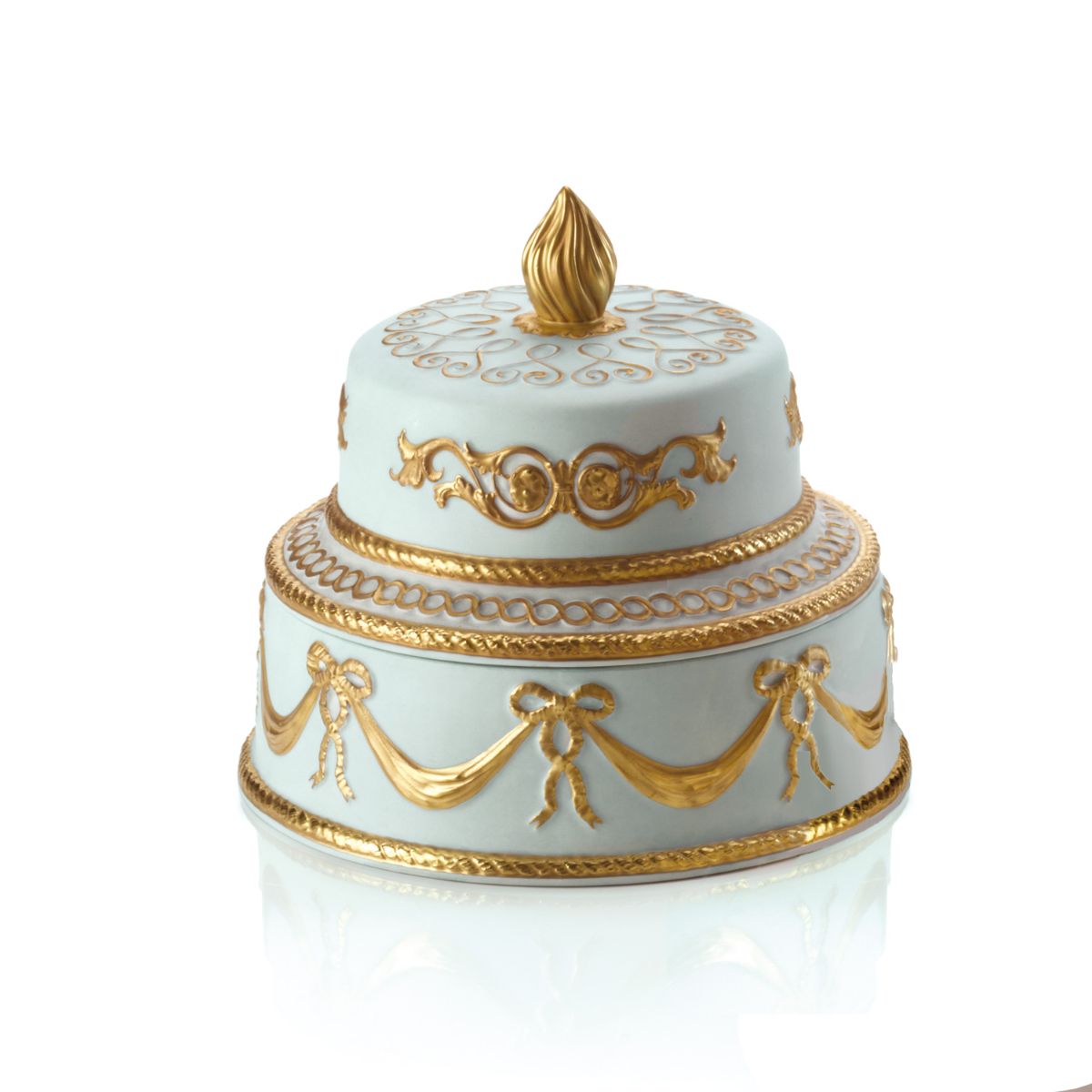 Chantilly Large Two tier Cake Scented Candle - Turquoise &amp; Gold 