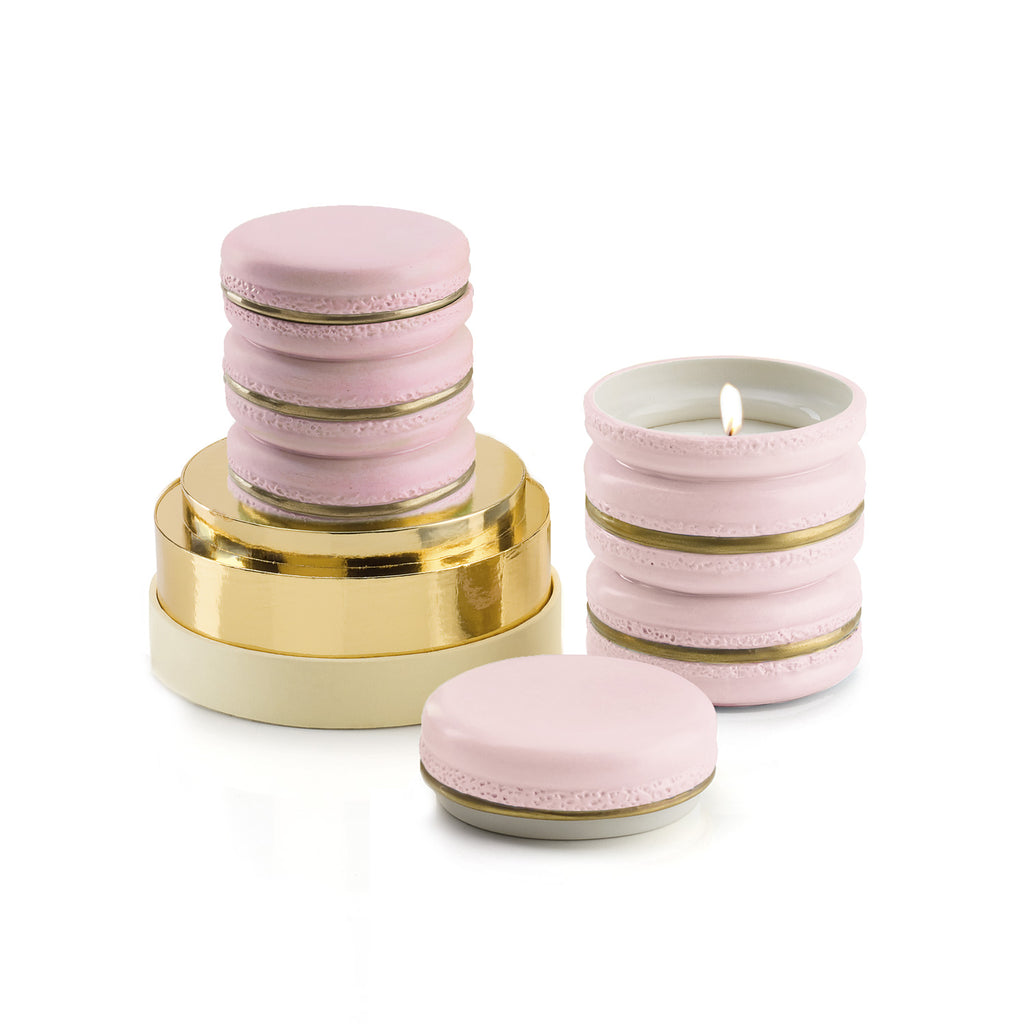Chantilly Baby Macarons Scented Candle - Pink & Gold