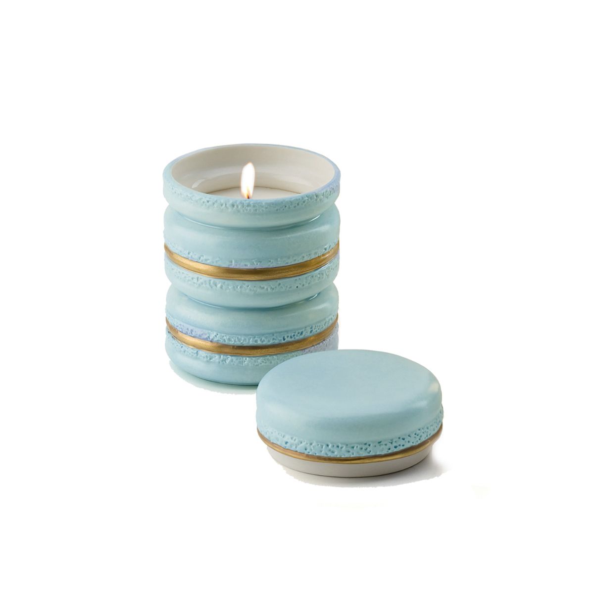 Chantilly Baby Macarons Scented Candle - Aquamarine &amp; Gold 