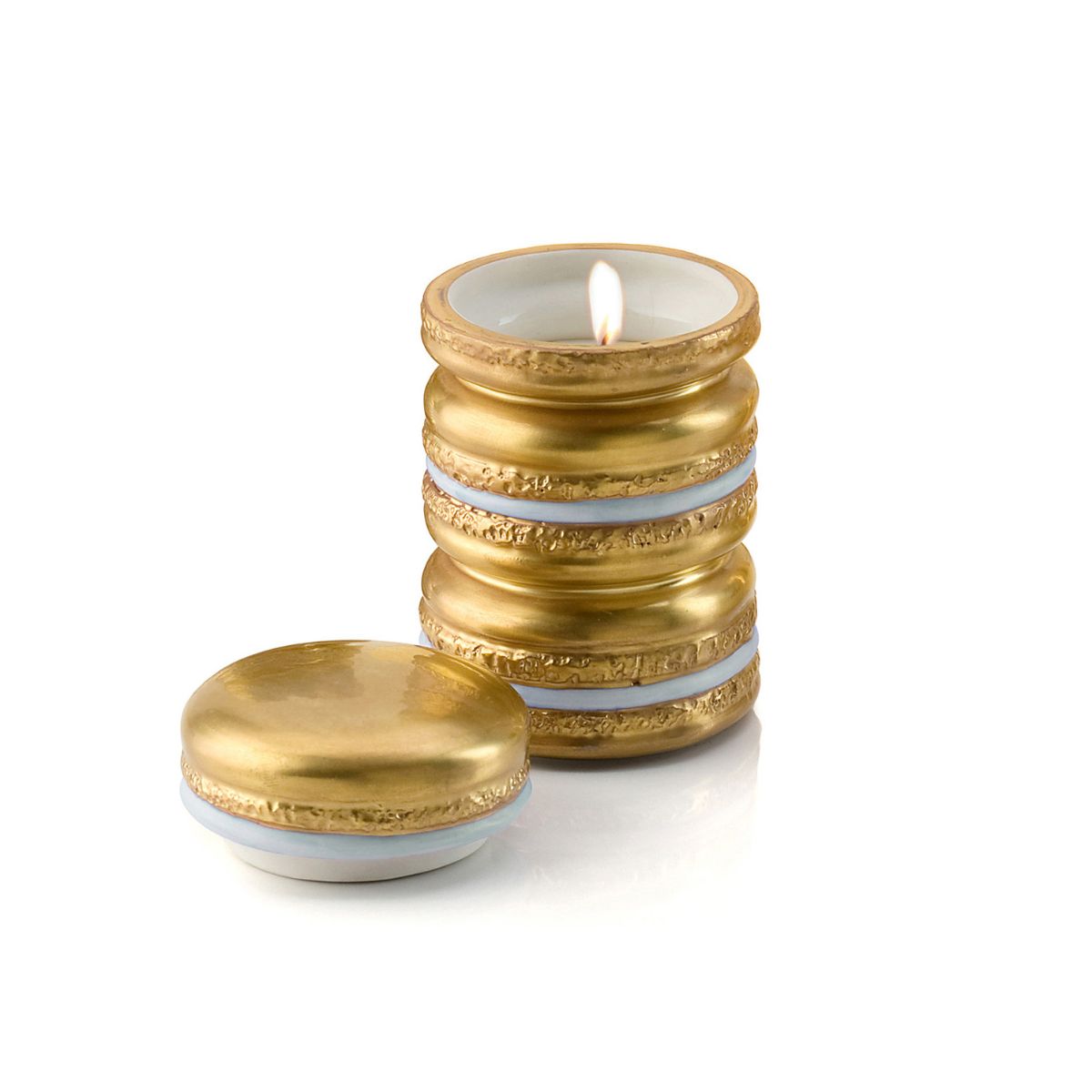 Chantilly Baby Macarons Scented Candle - Gold &amp; Turquoise 