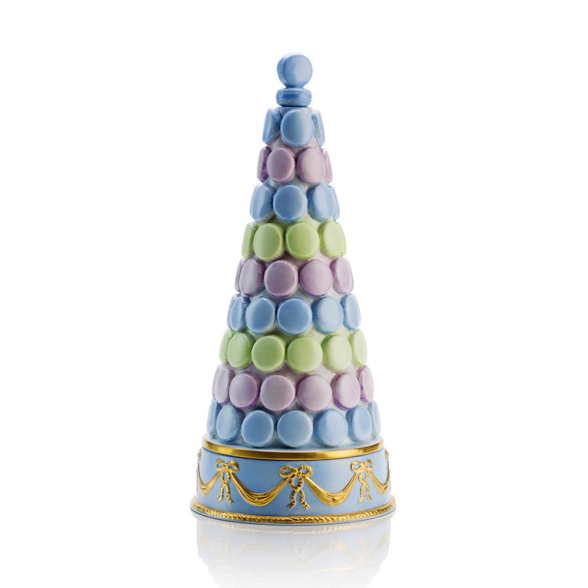 Chantilly Macaron Pyramid Scented Candle - Turquoise &amp; Gold 