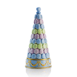 Chantilly Macaron Pyramid Scented Candle - Turquoise & Gold