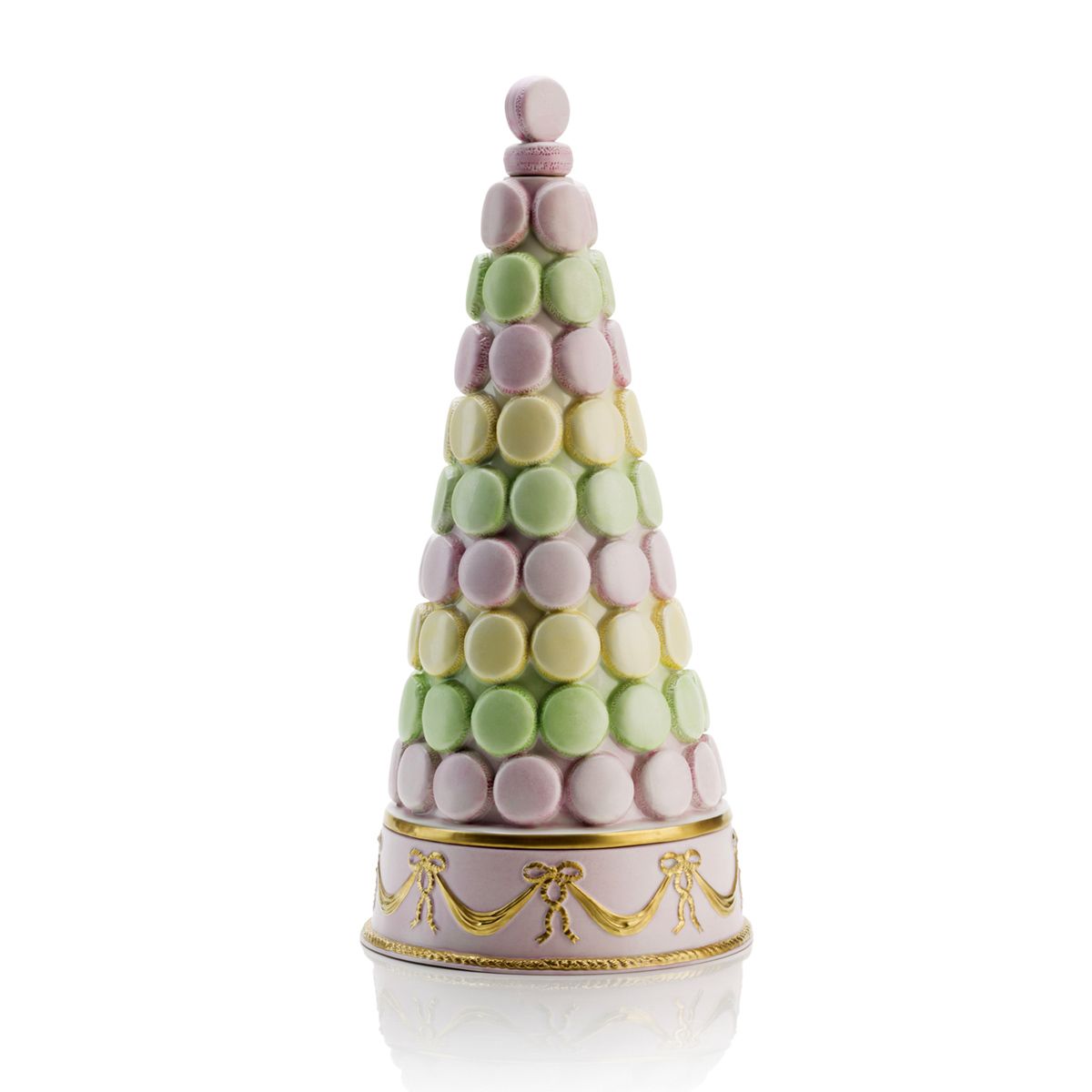 Chantilly Macaron Pyramid Scented Candle - Pink & Gold