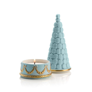 Chantilly Baby Macaron Pyramid Scented Candle - Turquoise & Gold