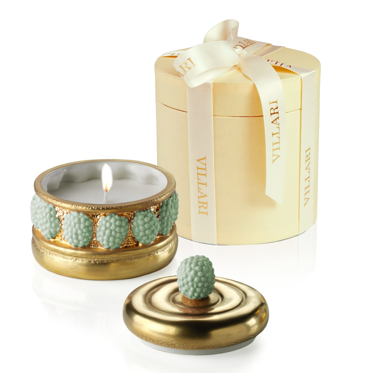 Chantilly Ispahan Cake Scented Candle - Gold &amp; Green 