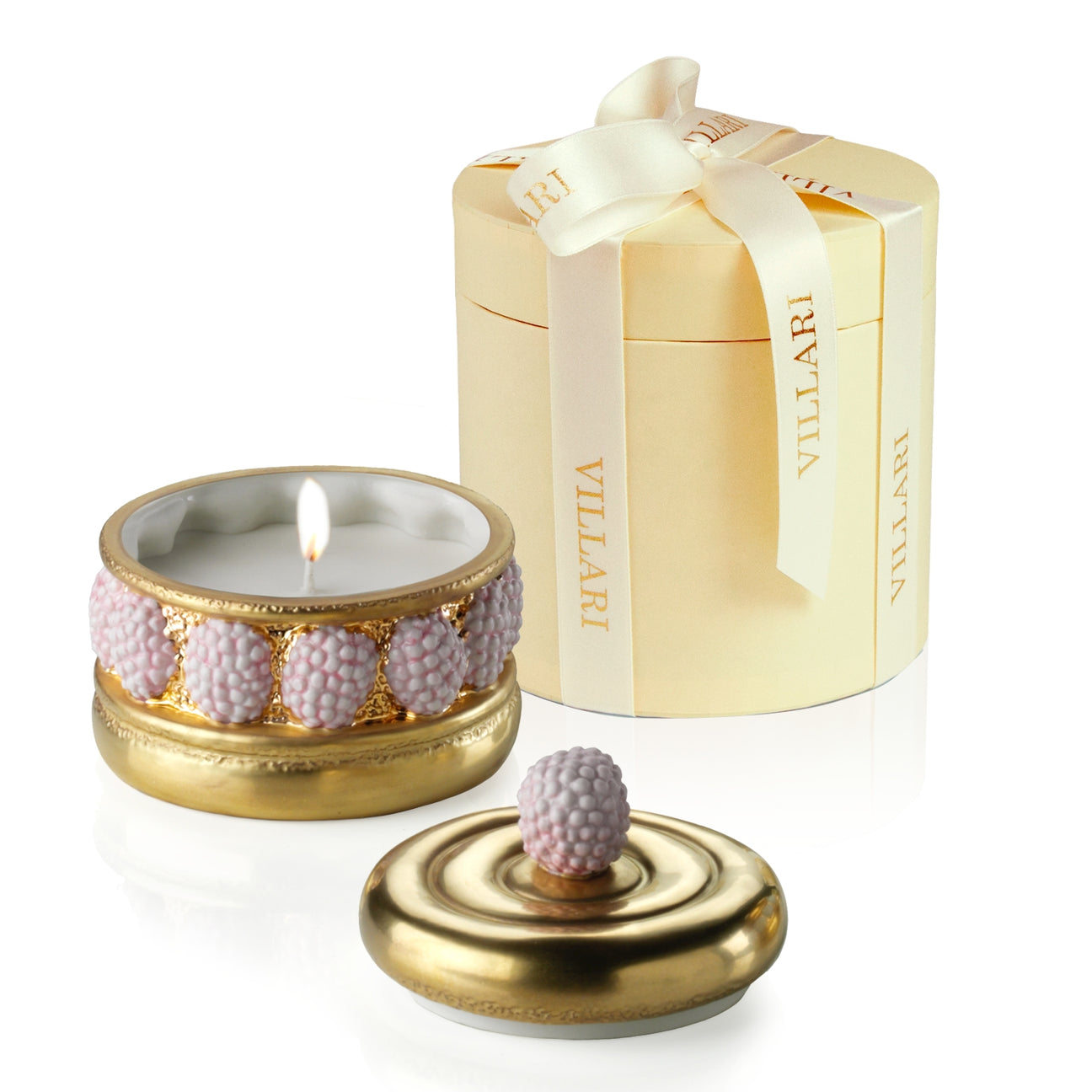 Chantilly Ispahan Cake Scented Candle - Gold &amp; Pink 