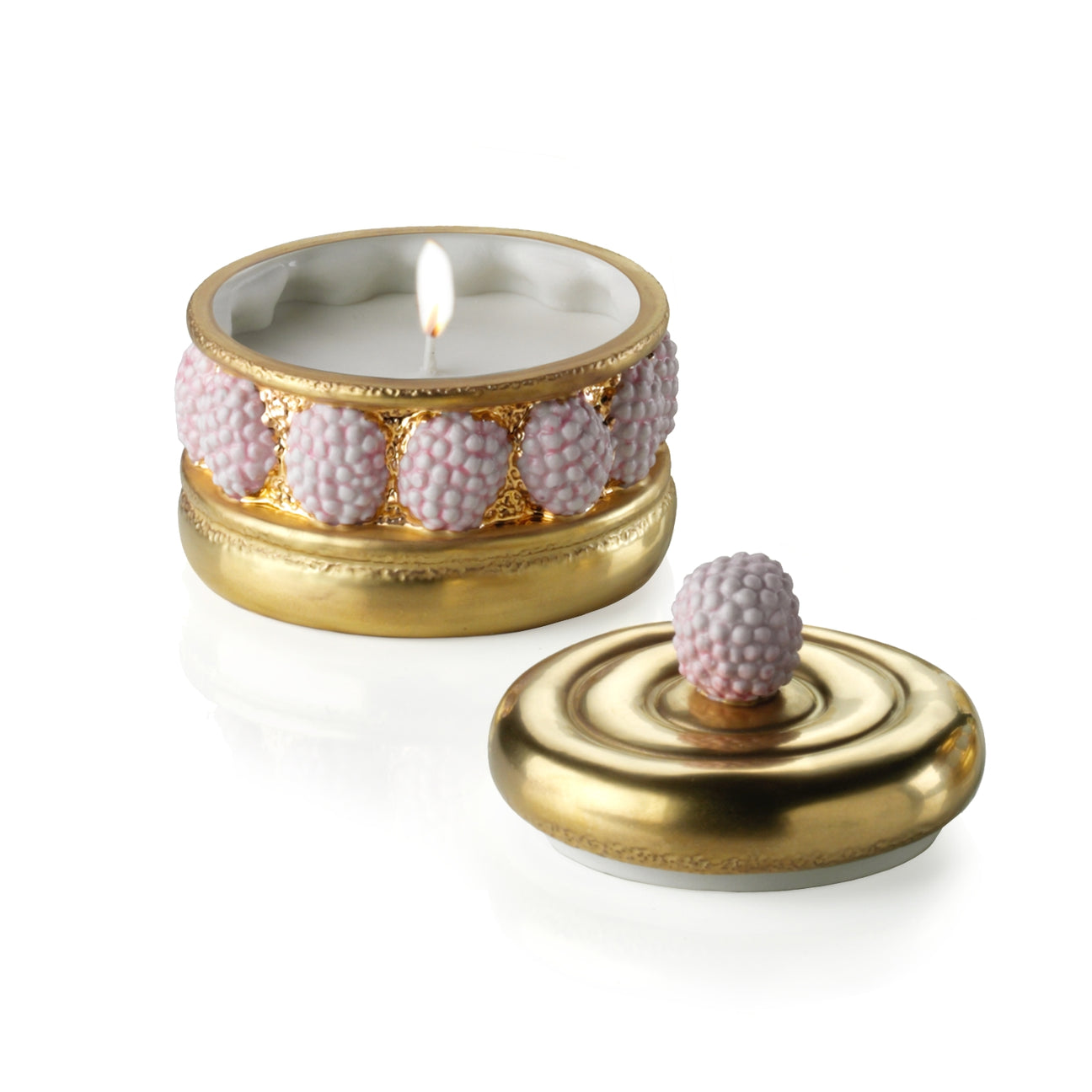 Chantilly Ispahan Cake Scented Candle - Gold &amp; Pink 