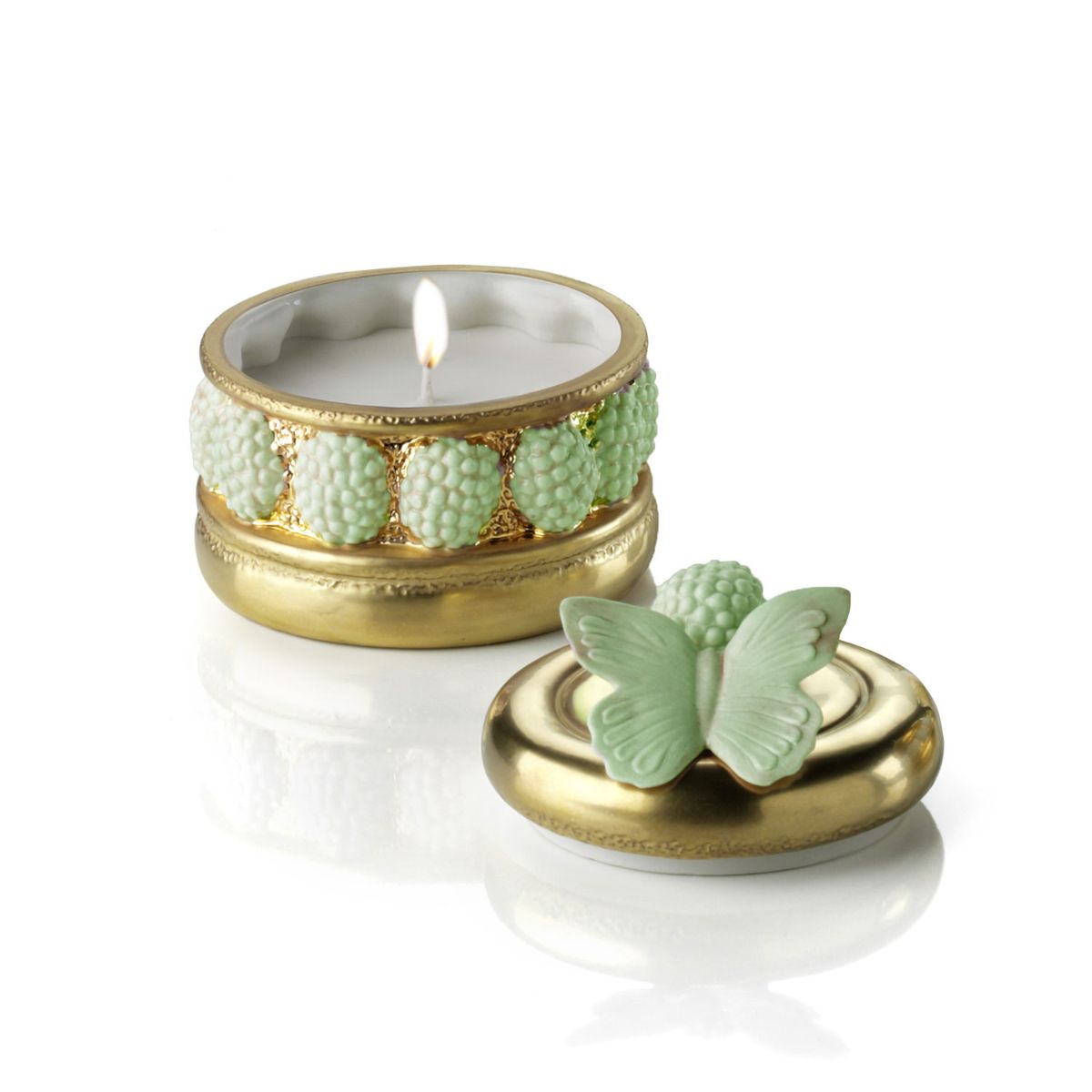 Chantilly Ispahan Pia Cake Scented Candle - Gold & Green