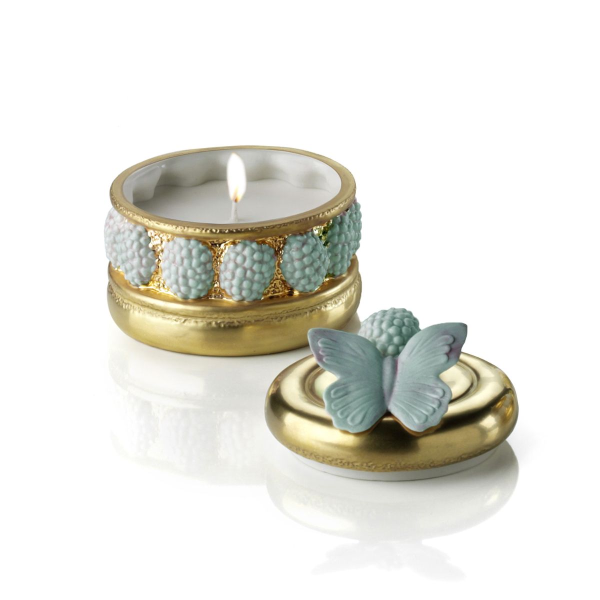 Chantilly Ispahan Pia Cake Scented Candle - Gold & Blue