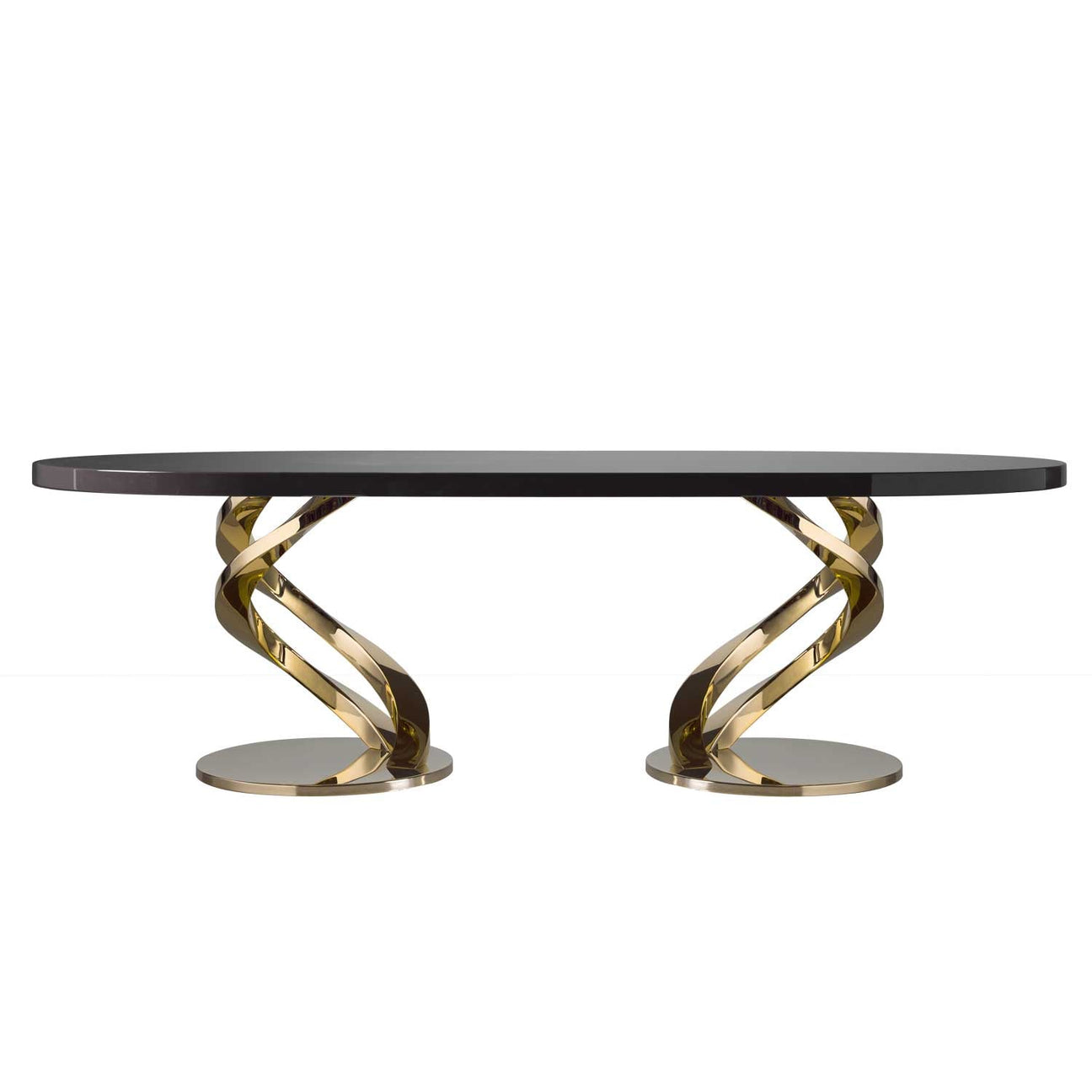 Eclypse Large Oval Dining Table - Black &amp; Gold 