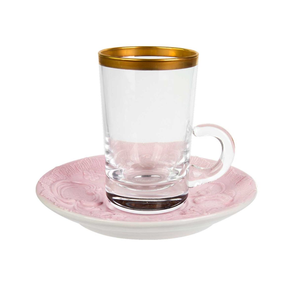 Taormina Pink Green Tea Cup &amp; Saucer 