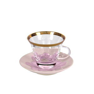 Peacock Lilac & Gold Cappuccino Cup & Saucer