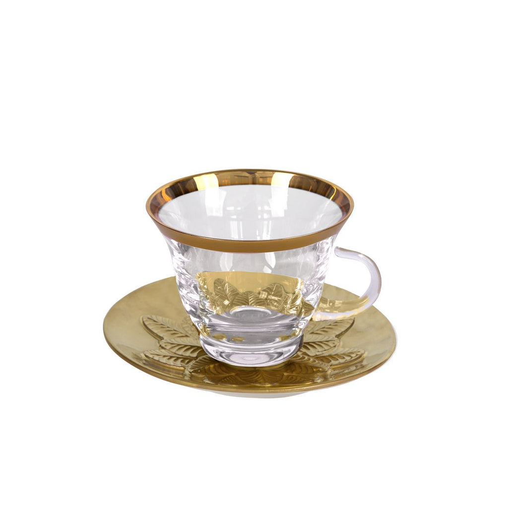 Peacock Gold Cappuccino Cup & Saucer