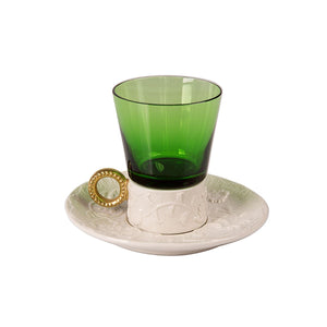 Ramz by Villari Emerald Tea Cup & Saucer