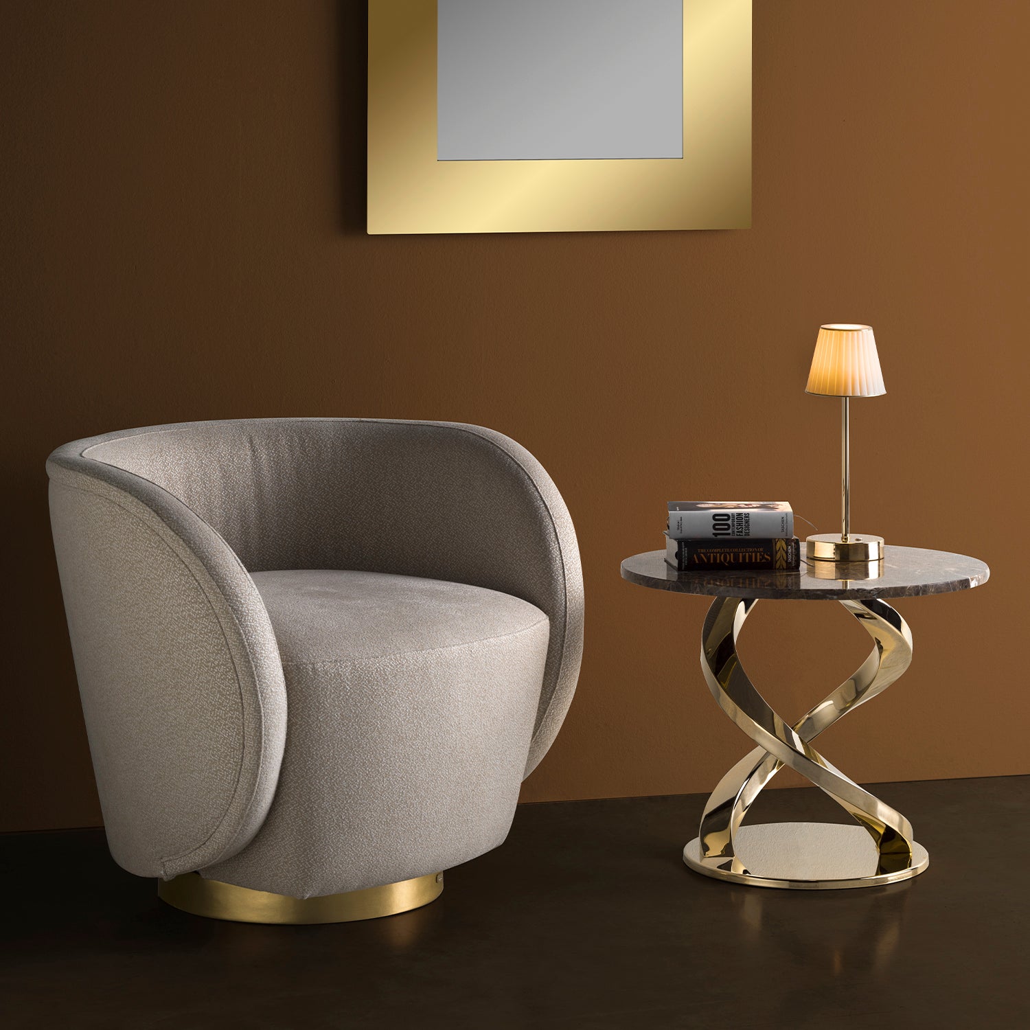 Woman Coffee Table - Dark Emperador & Gold