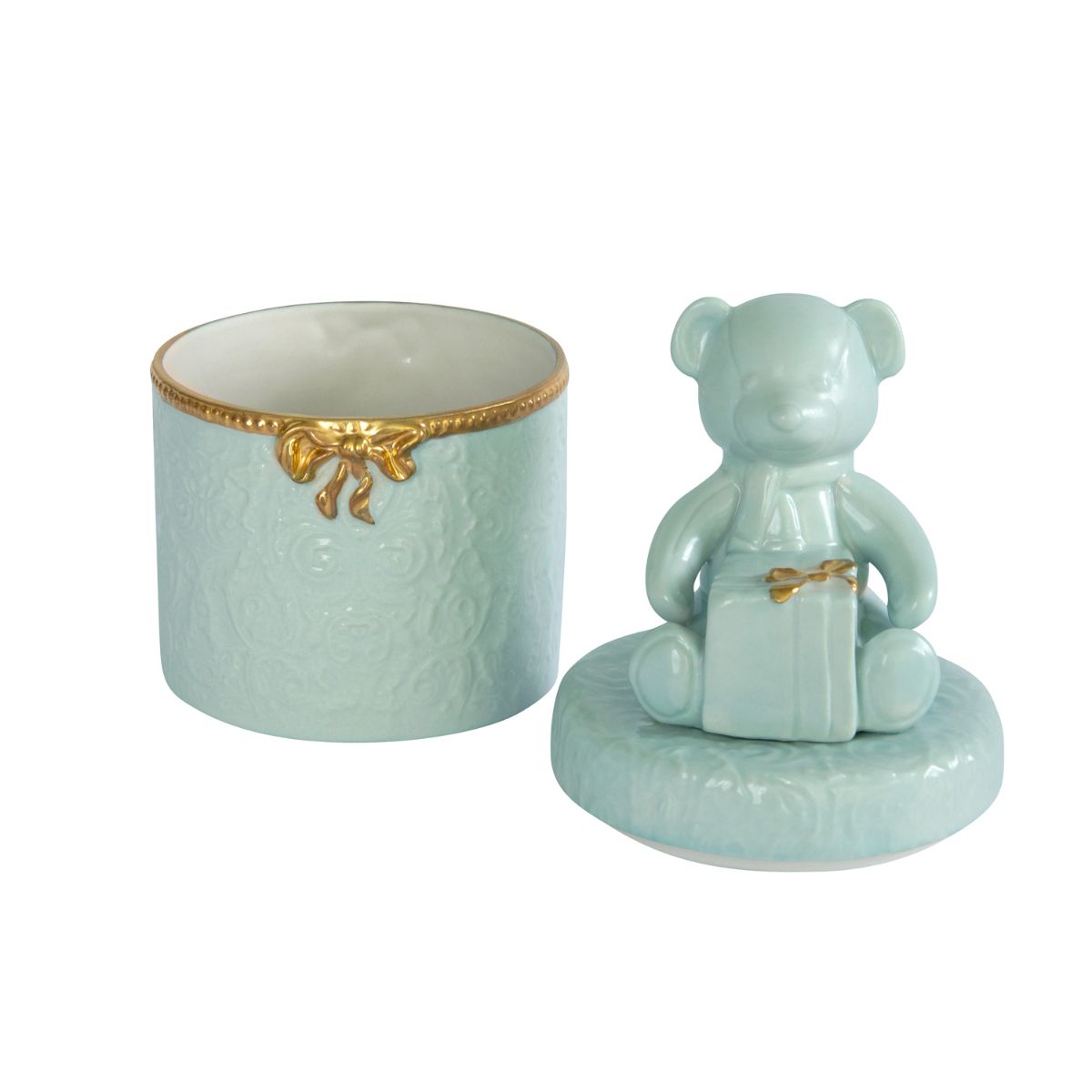 Baby Teddy Trinket Box - Aquamarine