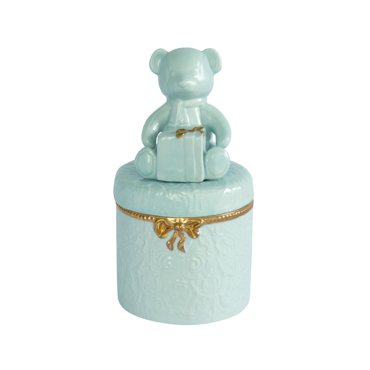 Baby Teddy Trinket Box - Aquamarine 